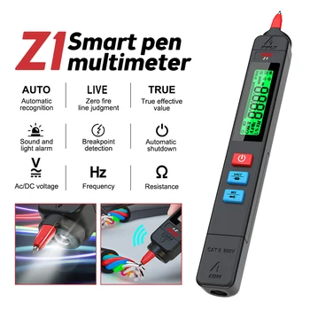 Z1 Yeni gerilim dedektörü Test Cihazı temassız Akıllı Elektrikli kalem NCV Canlı tel Süreklilik testi Ohm Hz DC AC Dijital Multimetre