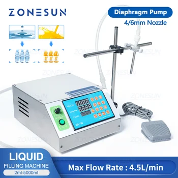 ZONESUN Diyaframlı Pompa Küçük şişe doldurma makinesi Yarı Otomatik mürekkep Suyu Su İçecek Yağ Parfüm Şişesi Sıvı dolum makinesi