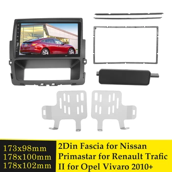 Çift Din Araba Fasya Renault Trafic II Nissan Primastar 2011 + Opel Vivaro 2010 + Radyo Facia Dash Paneli Plaka Kiti