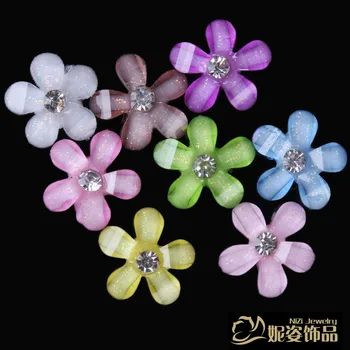Ücretsiz Kargo 10mm Güzel Küçük Çiçek Reçine Flatback Boncuk Parlak Rhinestone İle Tırnak Sanat İçin