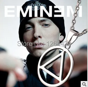 Ücretsiz kargo 24 adet / grup Eminem Kolye Erkekler Klasik Üçgen Tasarım Hip-Hop Kolye Kolye Altın / Gümüş Kaplama