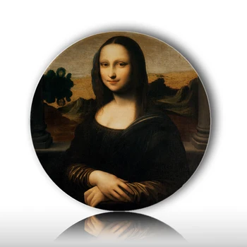 Ünlü Da Vinci Yağlıboya Dekoratif Levha Yaratıcı Mona Lisa Seramik Zanaat Otel/oda Duvar / masa Dekorasyon Arkadaş Hediye